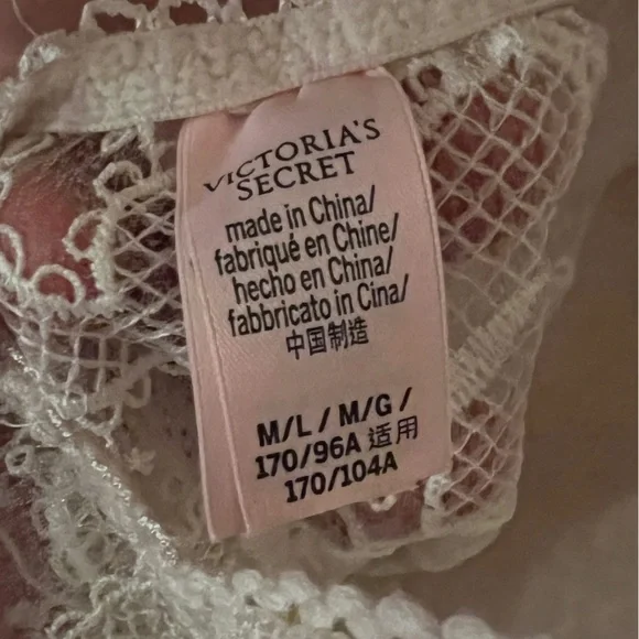 Victorias Secret Bridal Sleep Nightgown/ Beach Cover Up White Size M/L - Picture 8 of 8